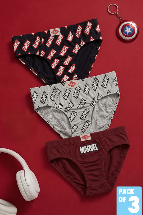 Lee Cooper Boys Marvel Briefs (Pack of 3) - Multicolor Buy Lee Cooper Boys Marvel Briefs (Pack of 3) - Multicolor